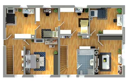 3d immobilien als grundriss in 3d