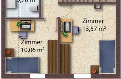 3d wohnungsplan design als grundriss 2d