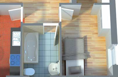 3d wohnungsplan design als grundriss 3d