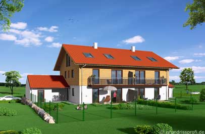 3d architektenplan 3d bild aussen