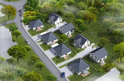 architektur 3d vogelperspektive