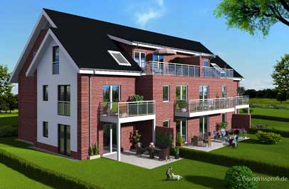 bauplan neu als 3d aussenansicht