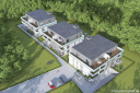 Rendering Immobilie in Vogelperspektive