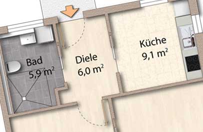grundriss gestaltung in 2d