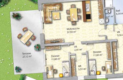 grundriss schoener in 2d premium