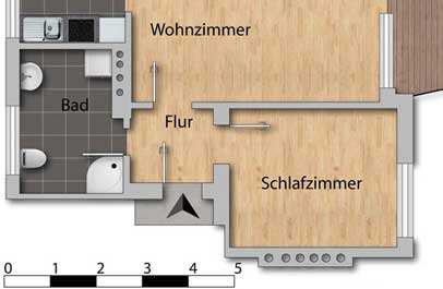 immobilien geschaeft 2d grundriss premium