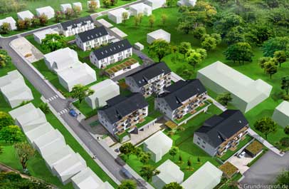 immobilien geschaeft 3d vogelperspektive