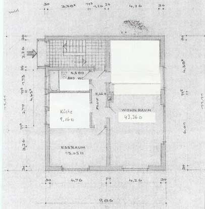 Vorlage für den Architektenplan mit Maßkette