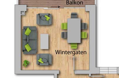 praesentation schaufenster makler buero 2d grundriss premium