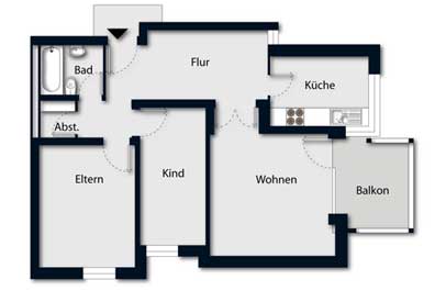 wohnungsplan verschoenern 2d solid